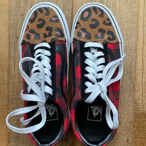 Available are Vans red buffalo check, cheetah
